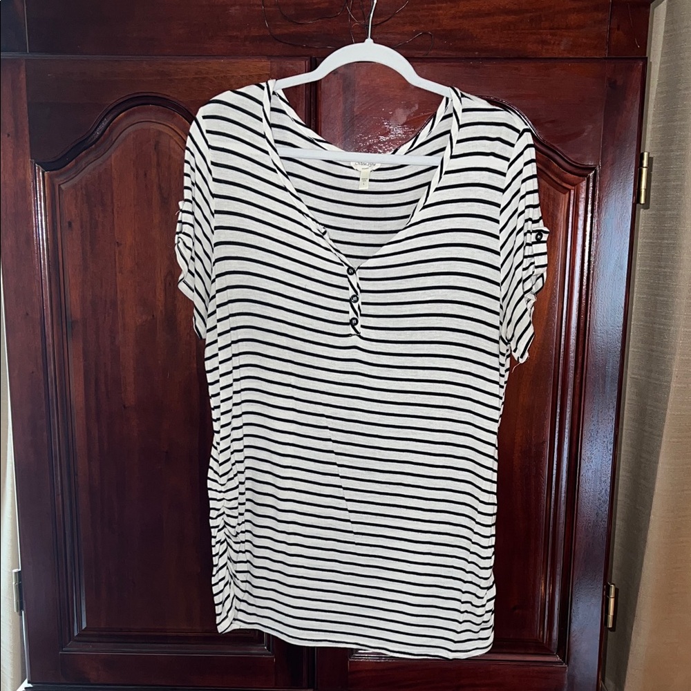 Siren Lily Black and White Striped Tee